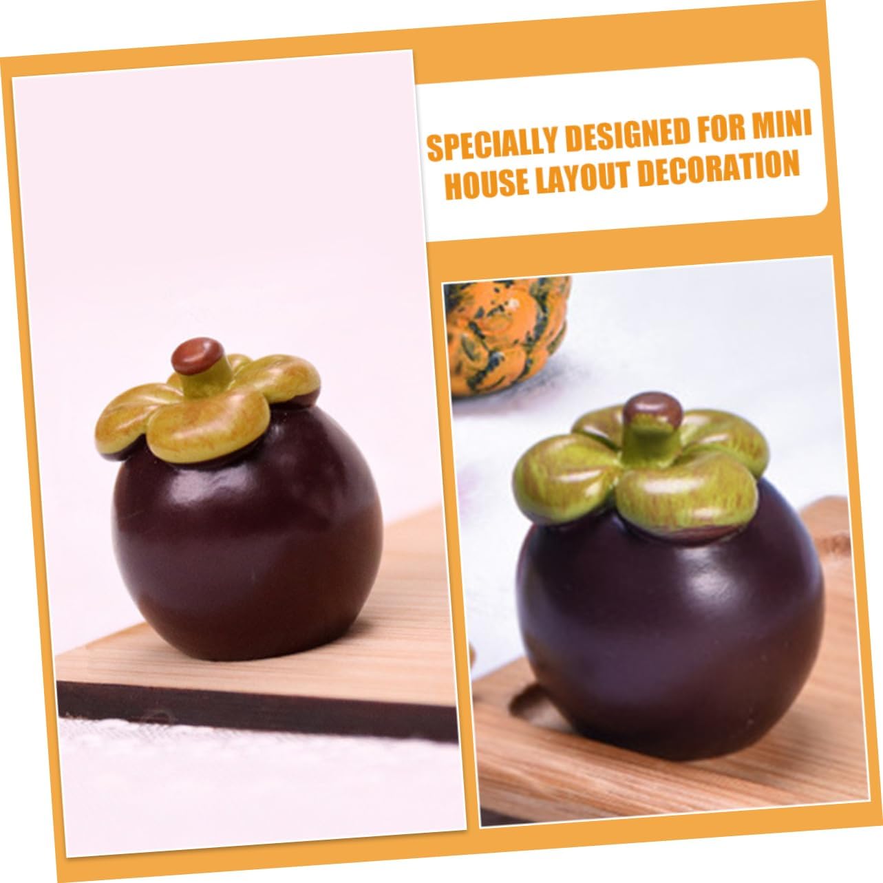 Mini Artificial Mangosteen Doll House Decor 8pcs