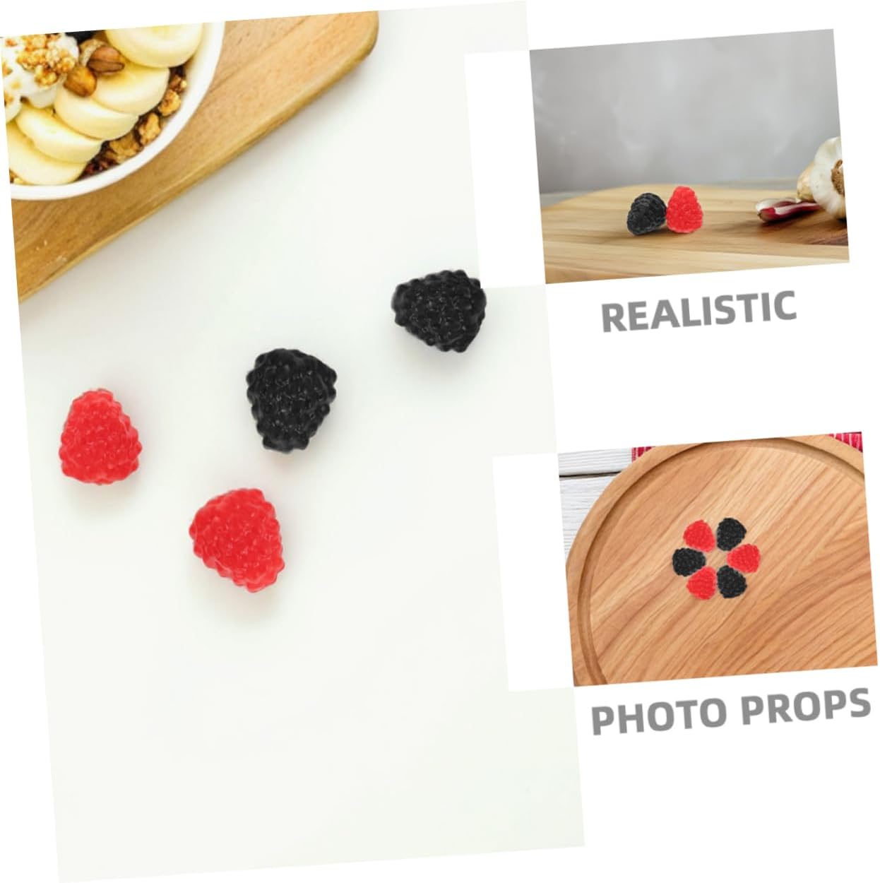 12pcs Lifelike Raspberry Models for Home Decor and Events