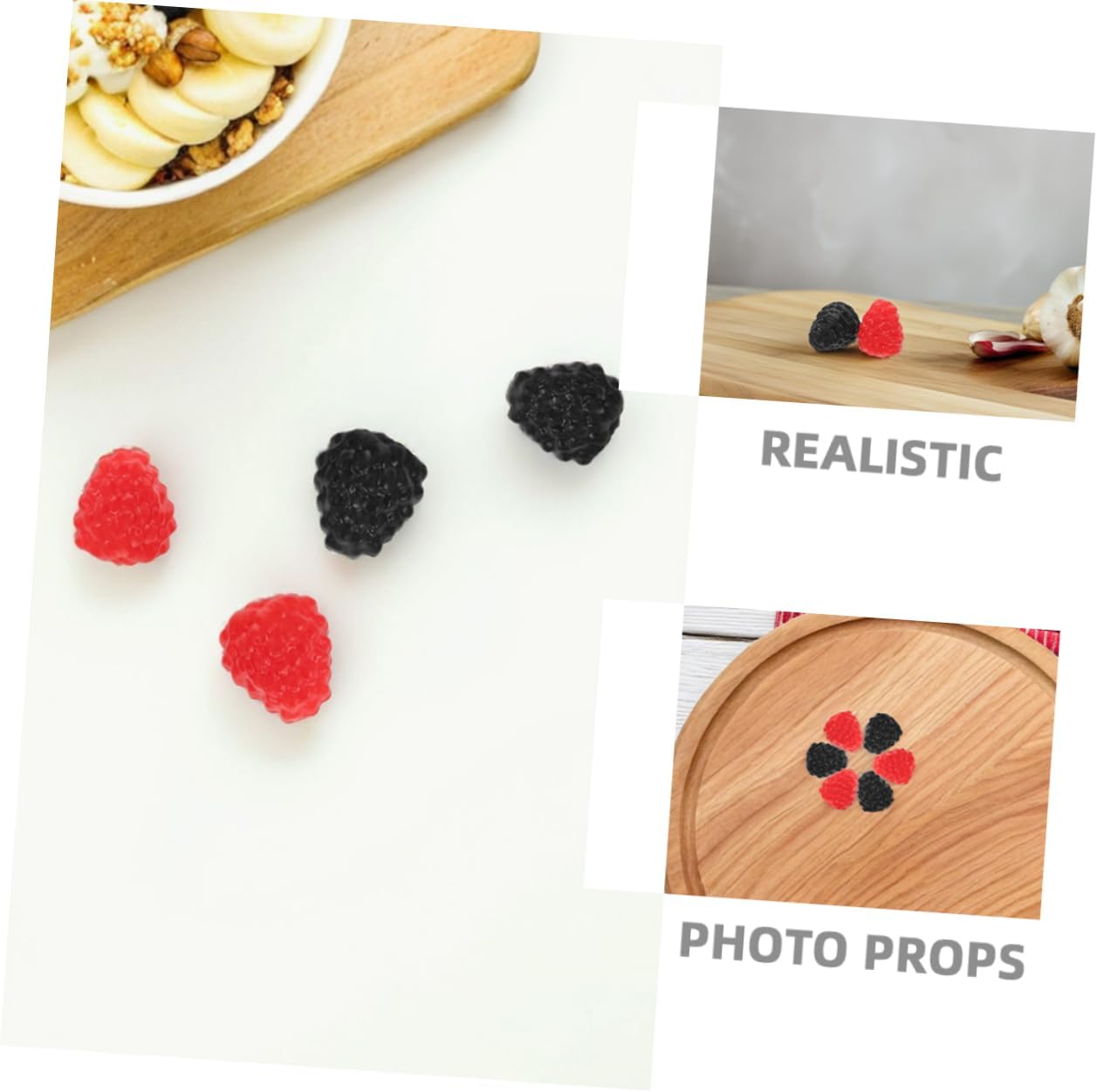 12pcs Lifelike Raspberry Models for Wedding and Photography Decor