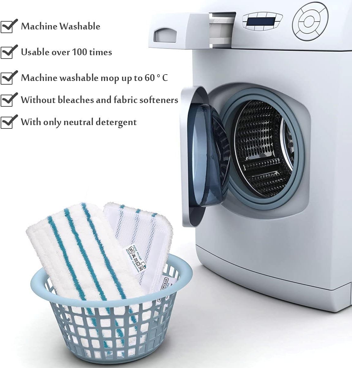 5 Pack Washable Microfiber Steam Mop Pads for BlackDecker Models
