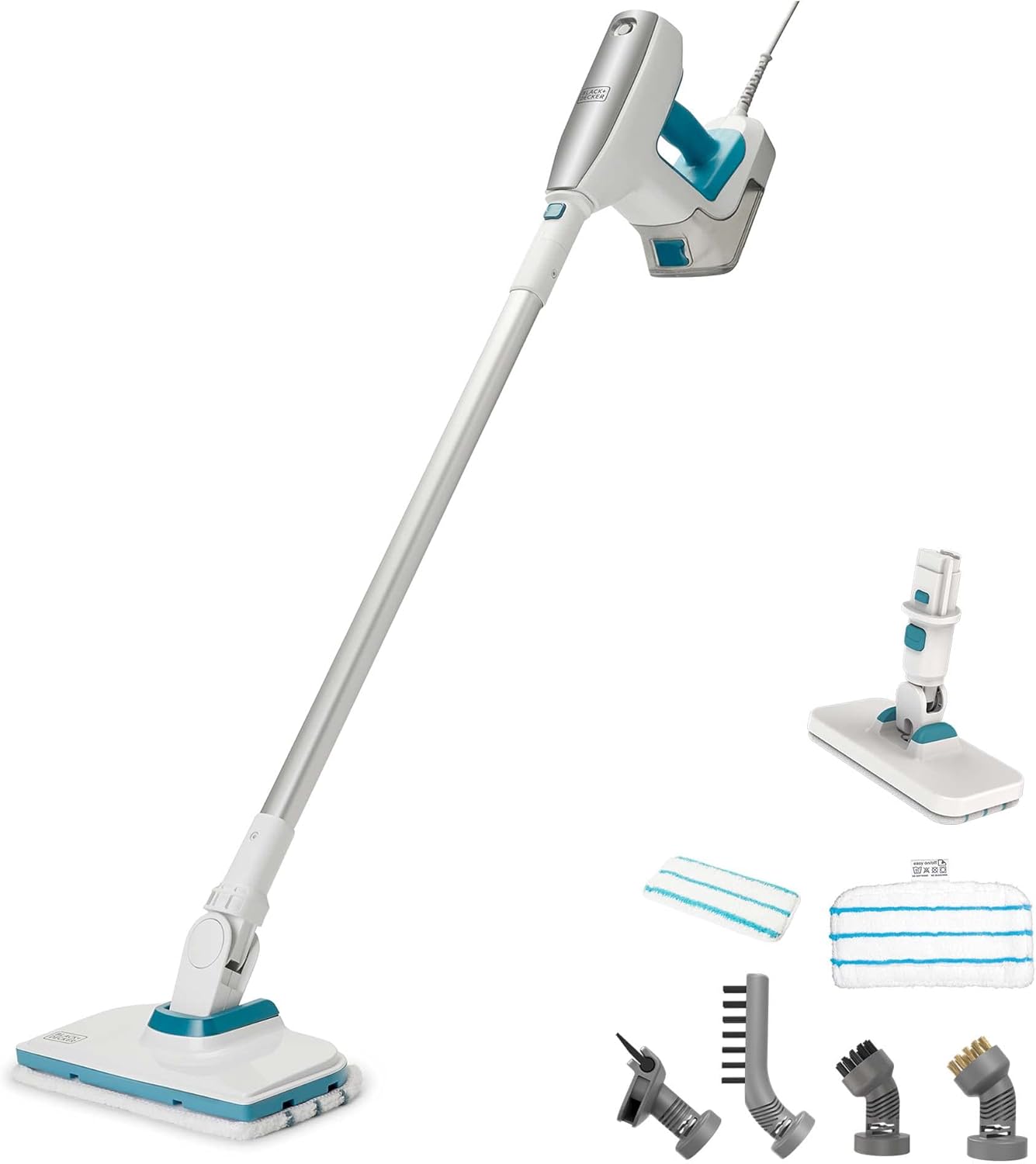 BLACKDECKER Steam Mop with 6 Attachments and Corded Handle