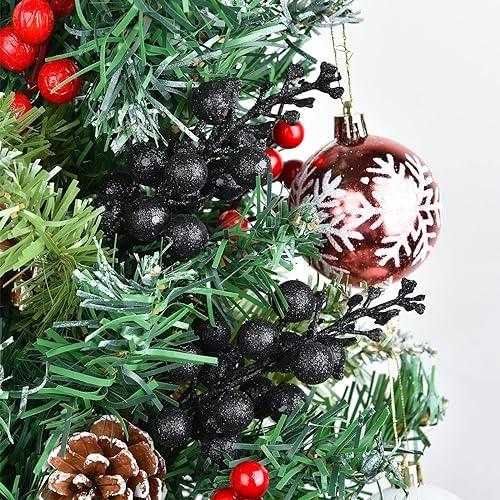 CCINEE 24 Pcs Christmas Black Berry Stems for Decor