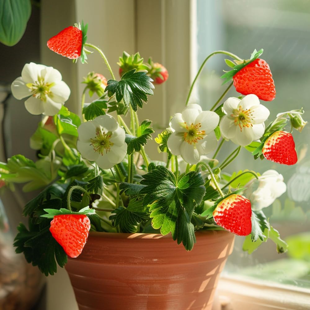 50Pcs Artificial Strawberries for Home Kitchen Party Decor