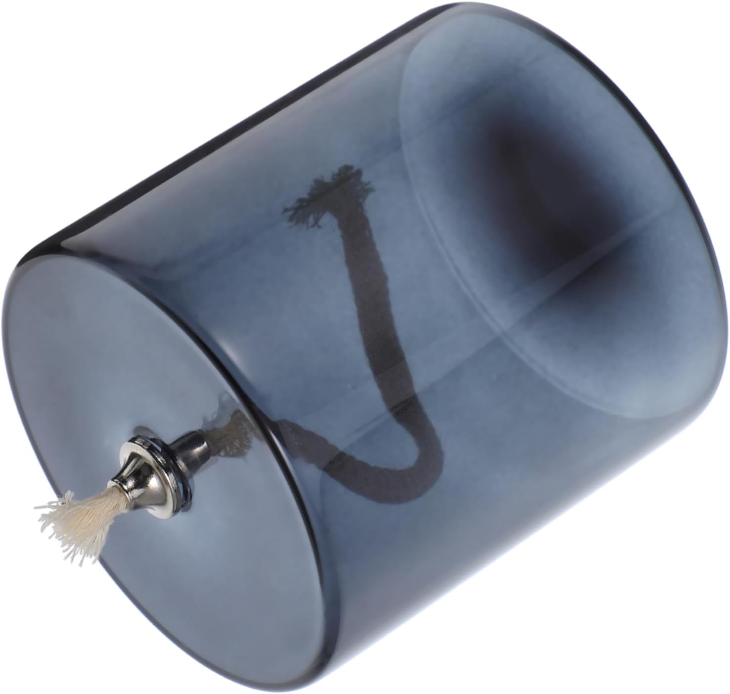 Elegant Deep Gray Glass Kerosene Lamp Holder