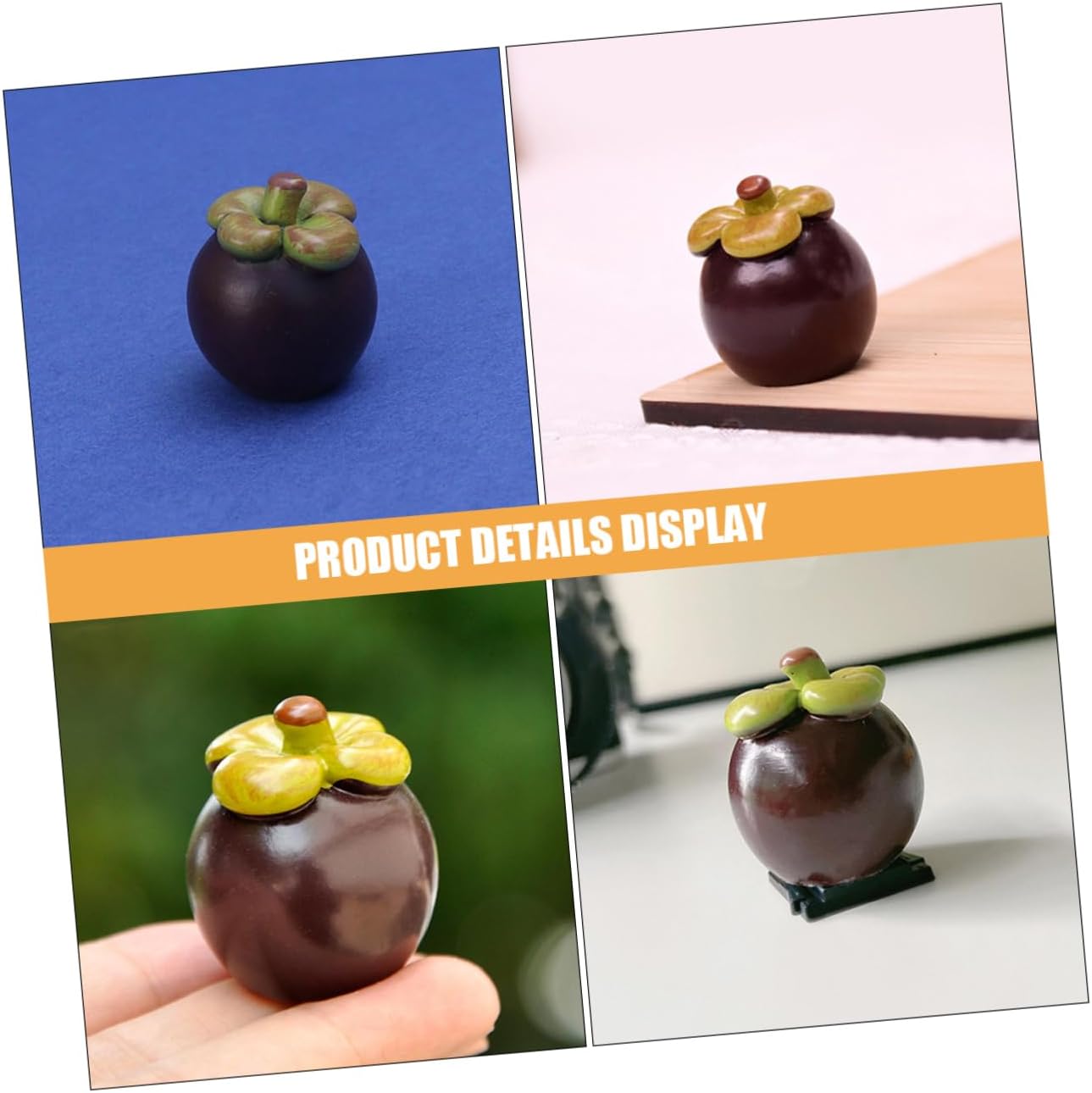 Mini Artificial Mangosteen Doll House Decor 8pcs