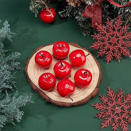 PH PandaHall 20pcs Mini Red Apples Artificial Fruit Decor