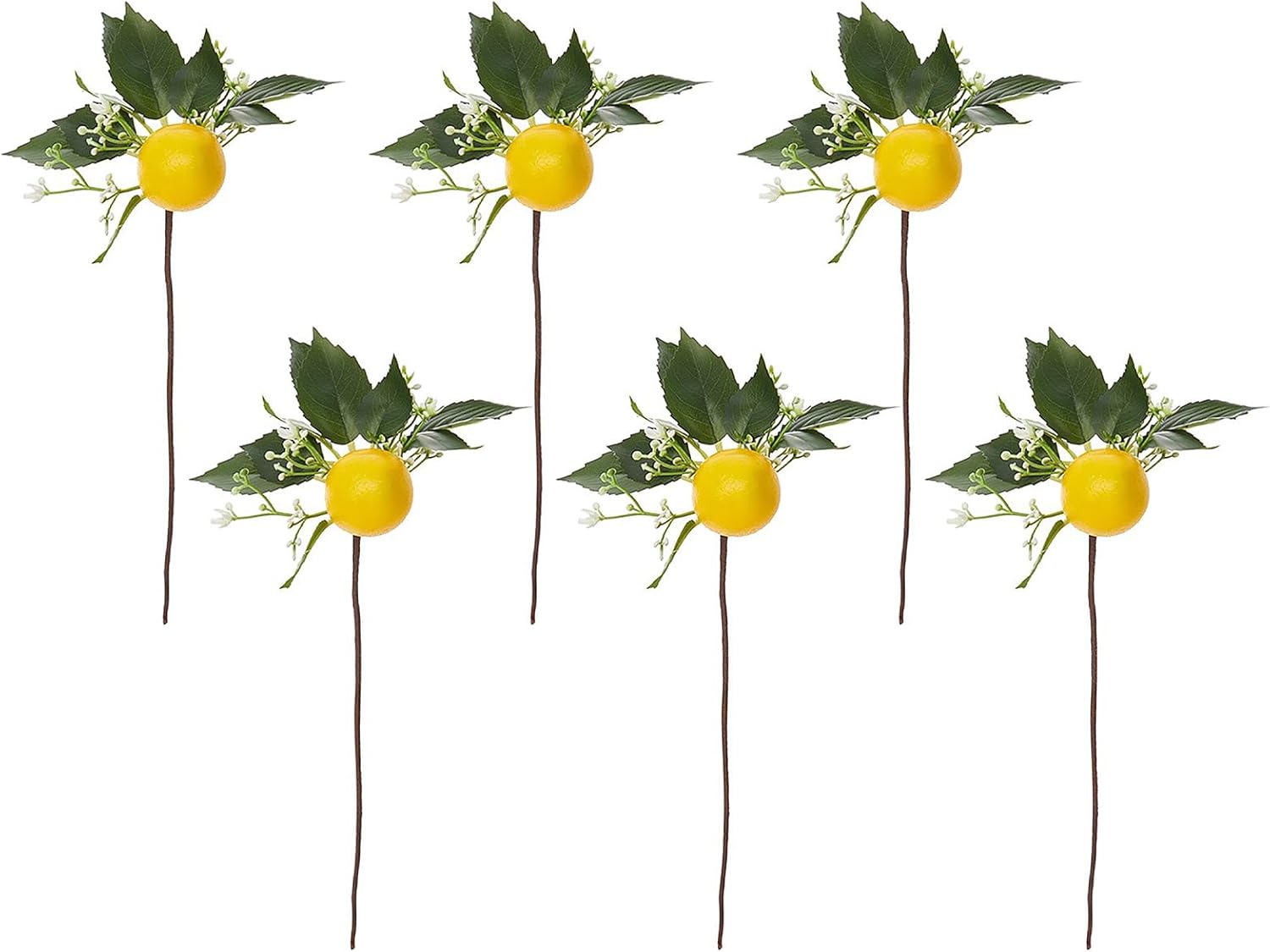 6 Pcs Artificial Lemon Branches for Party Decor