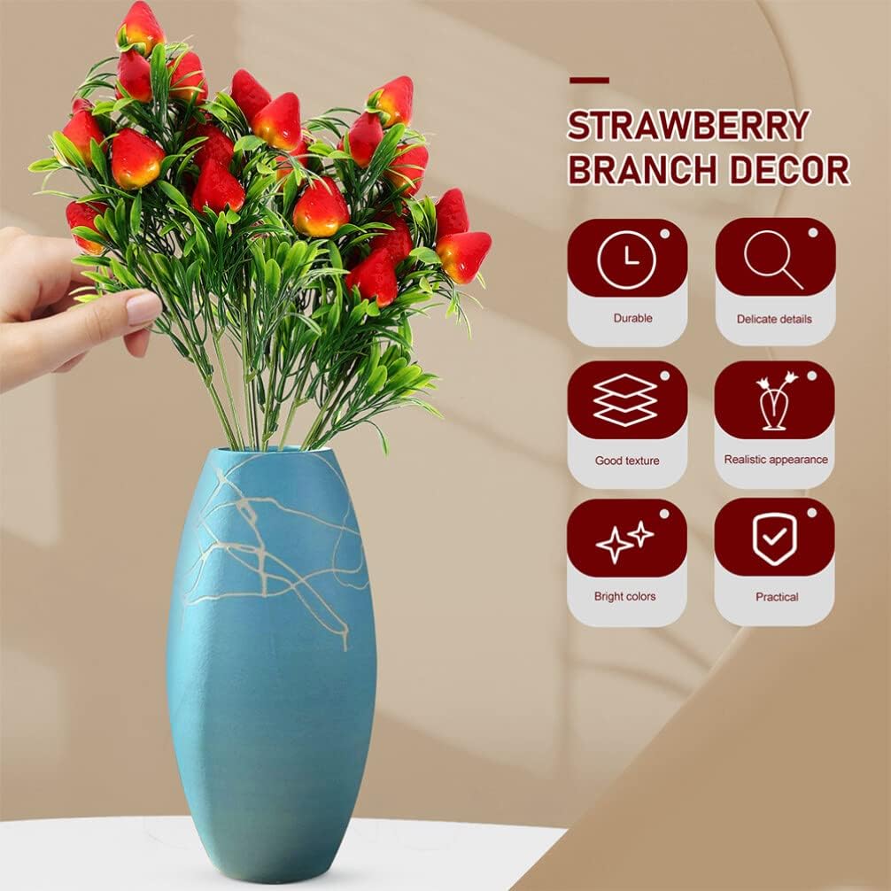 3pcs Artificial Strawberry Branch for Home Wedding Decor