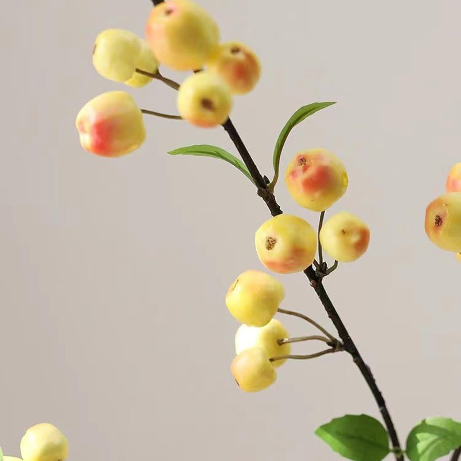 Wnvivi 2pcs 41 Inch Artificial Apple Stems Yellow