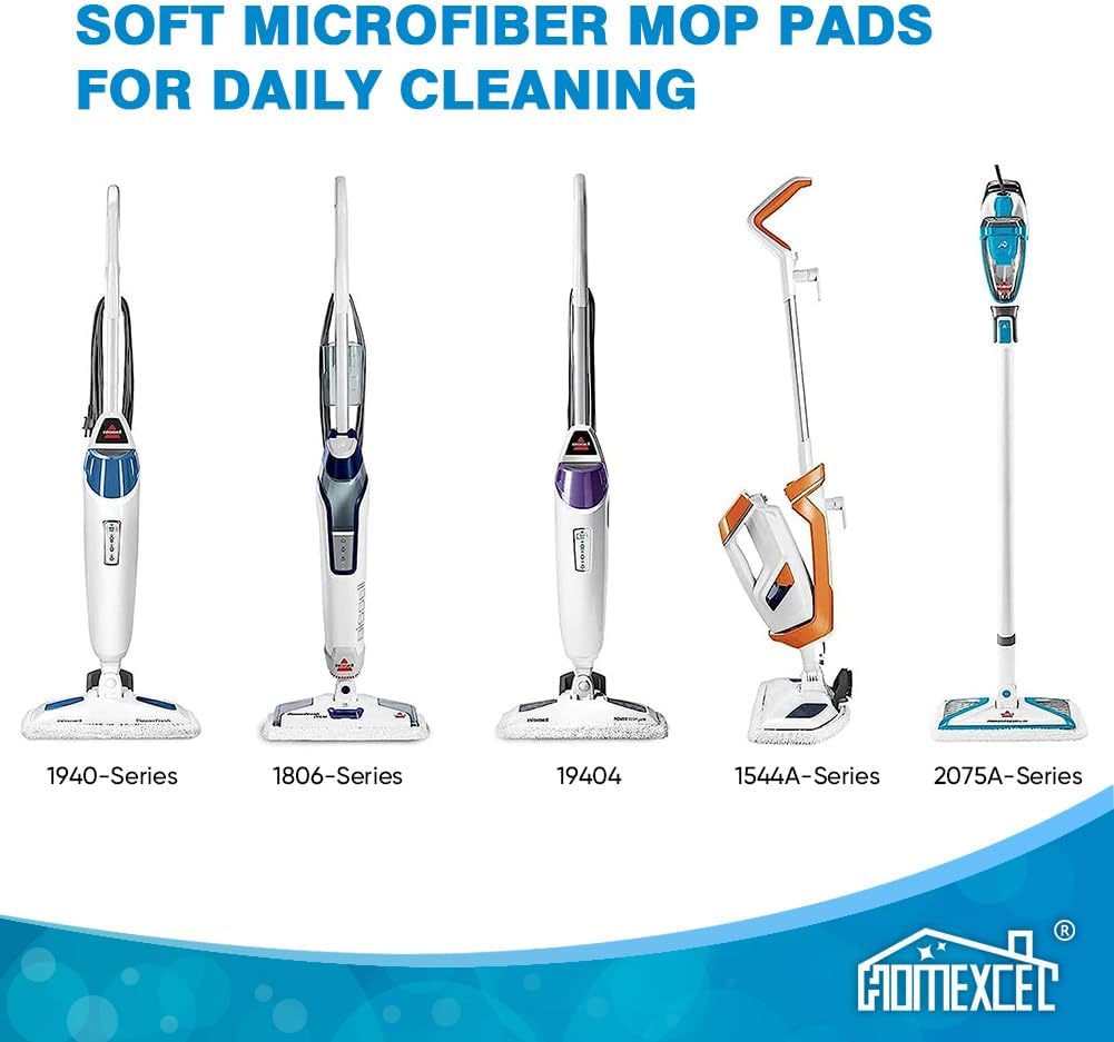 HOMEXCEL 8 Pack Steam Mop Replacement Pads for Bissell Powerfresh Models