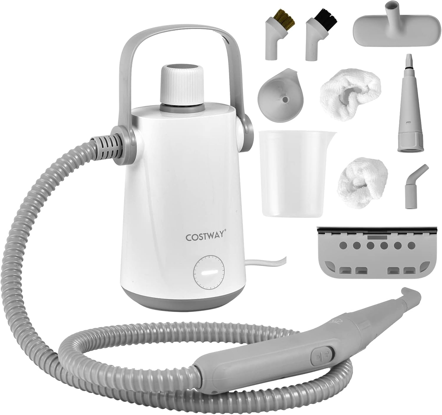 COSTWAY Handheld Steam Cleaner with 10 Piece Accessories Grey