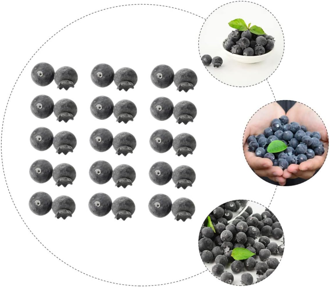 PRETYZOOM 30pcs Lifelike Artificial Blueberries for Home Decor