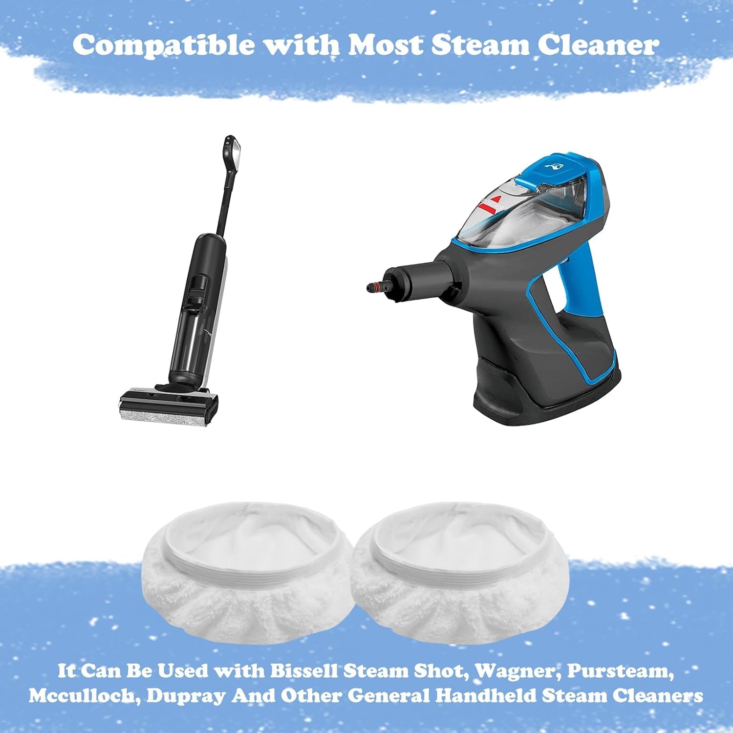 10Pcs Steam Mop Pads for Handheld Steam Cleaner Universal Microfiber Cloths