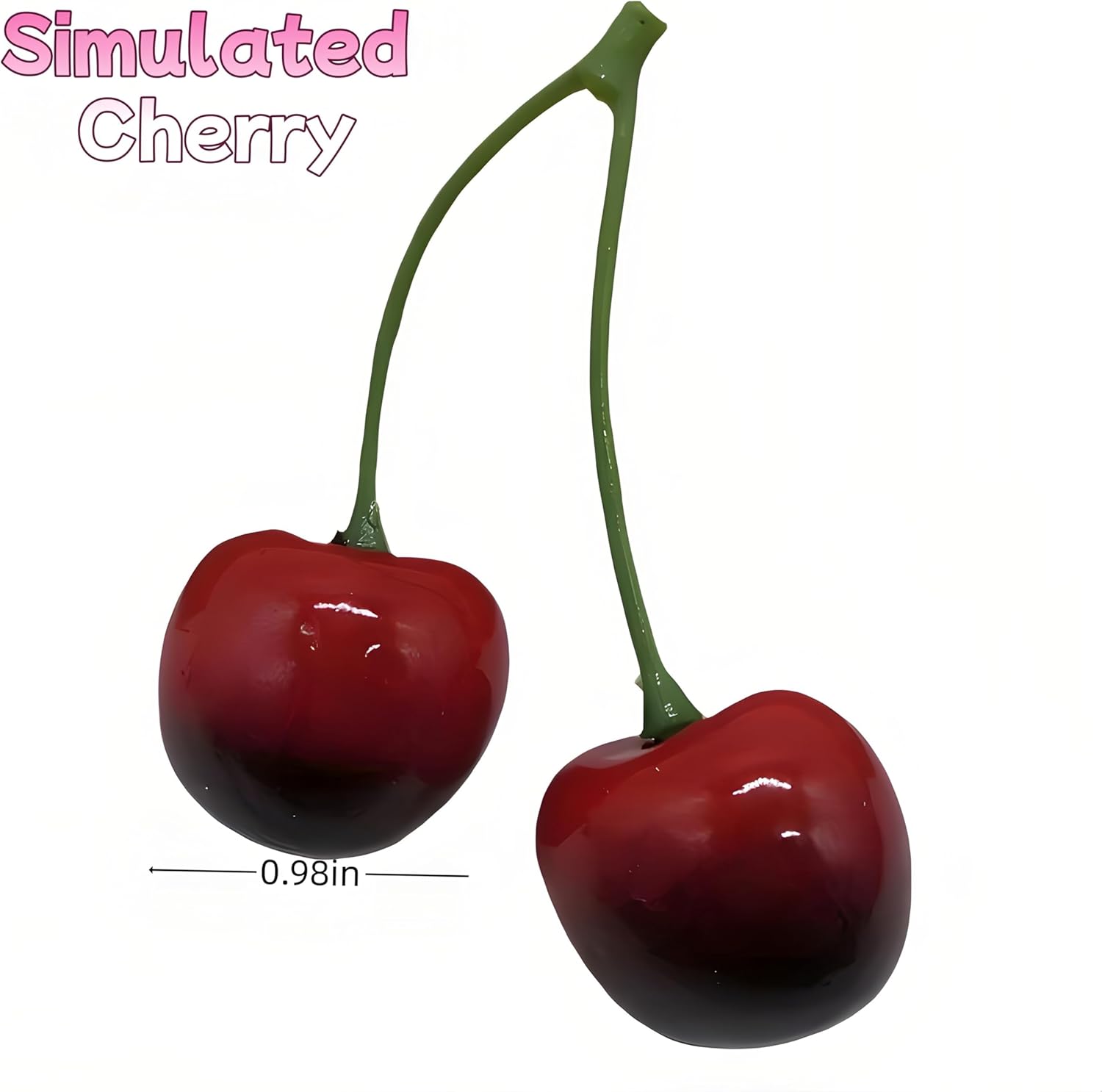 20PCS Realistic Artificial Cherries for Decor