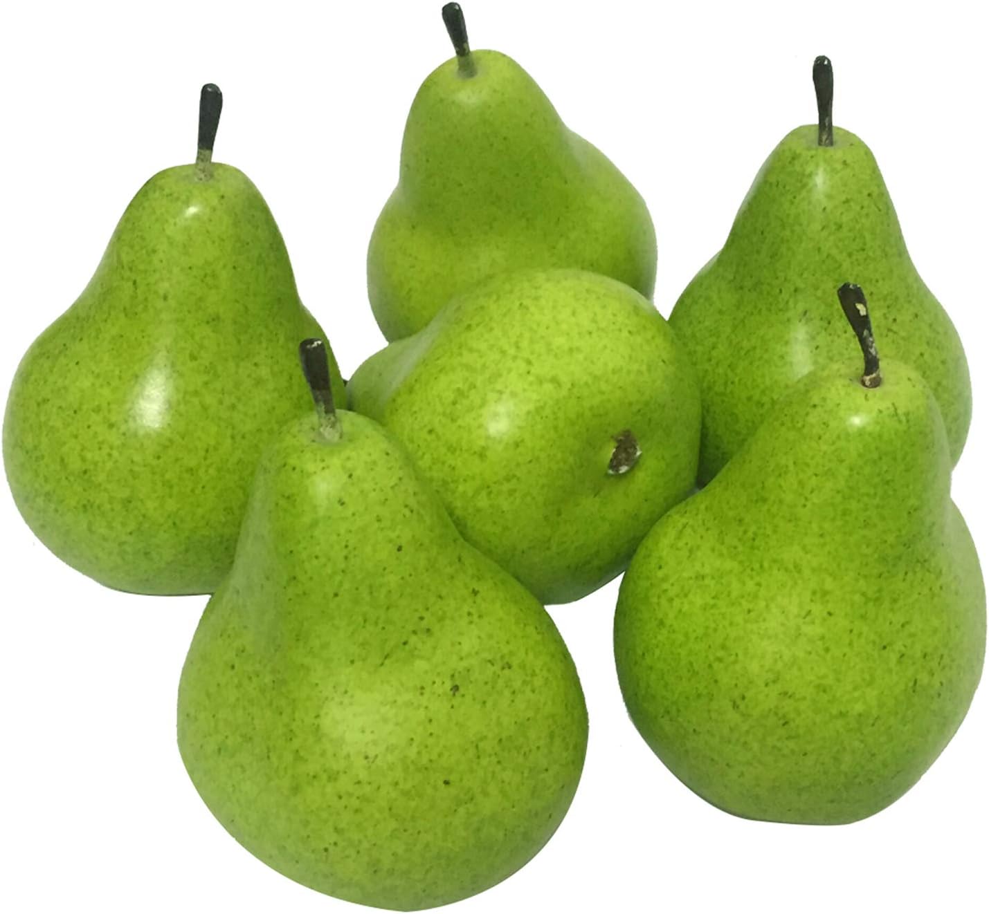 6pcs Fake Pears Artificial Fruit for Home Office Decorations