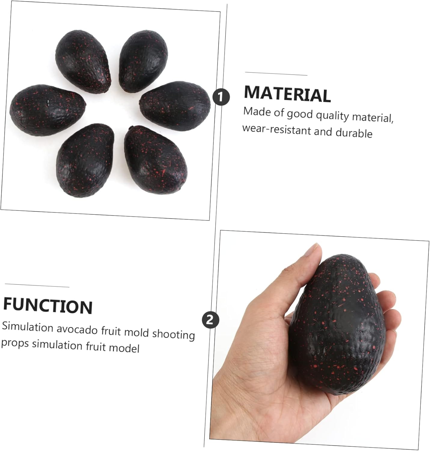 PRETYZOOM 6Pcs Artificial Avocados Faux Fruit Decoration