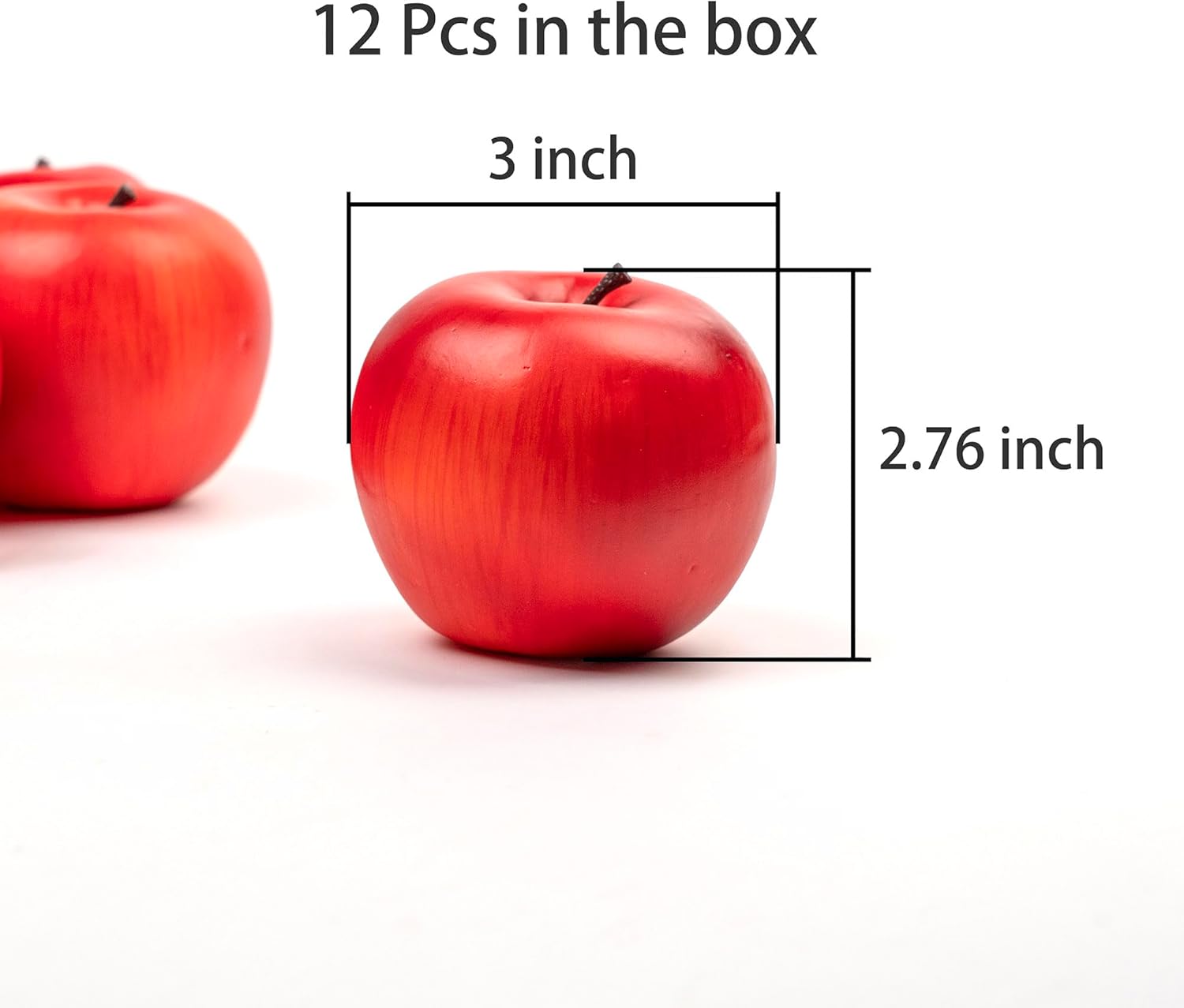 WsCrofts 12Pcs Realistic Artificial Red Apples Decor
