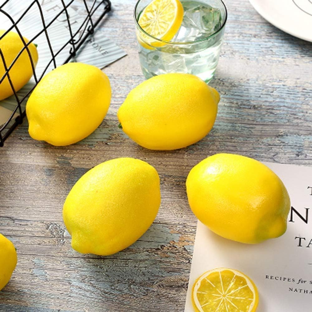 BigOtters Artificial Lemons 12PCS Realistic Decor Faux Fruit