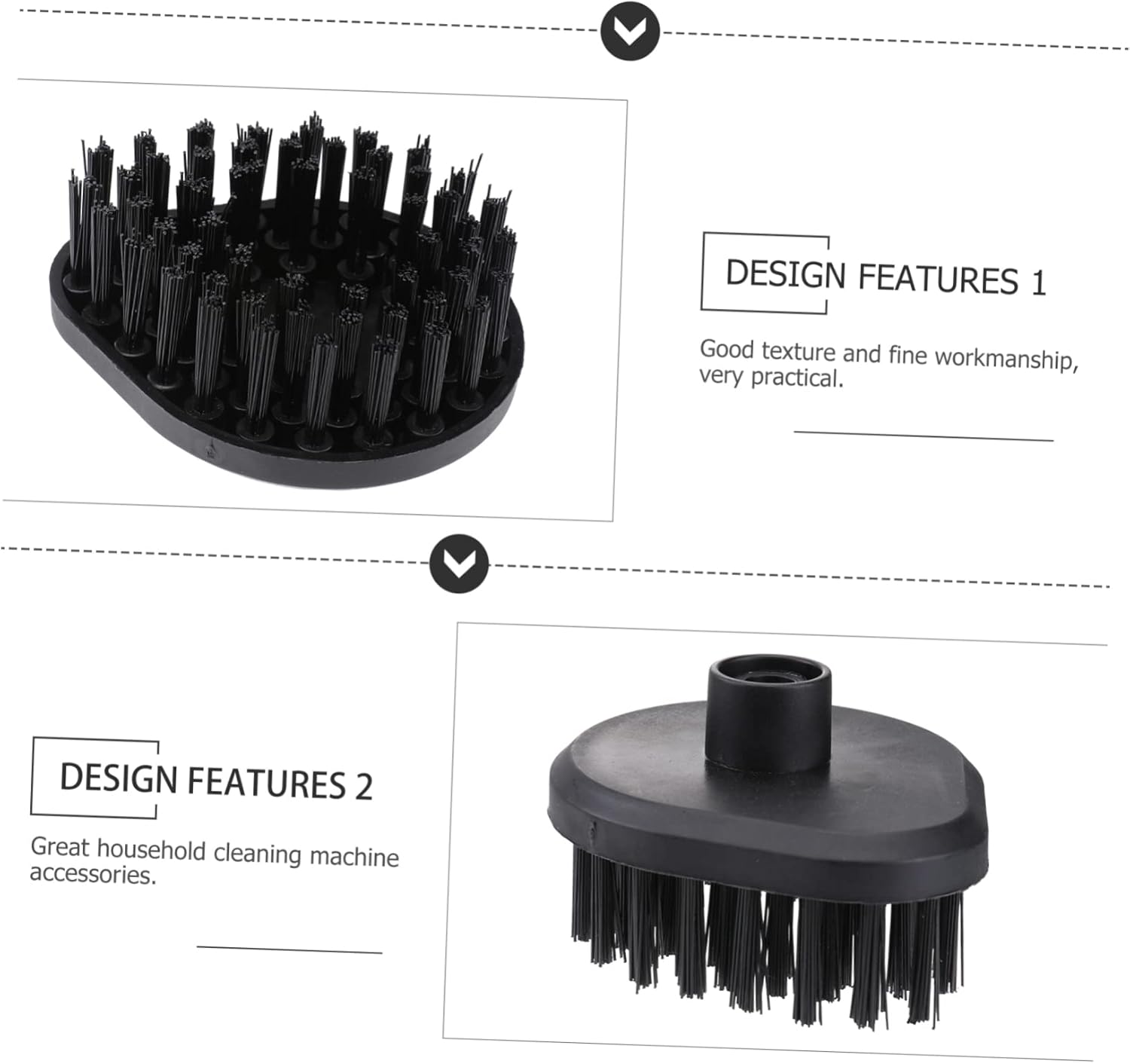 VICASKY 4pc Steam Cleaner Brush Set for Bathroom Tile