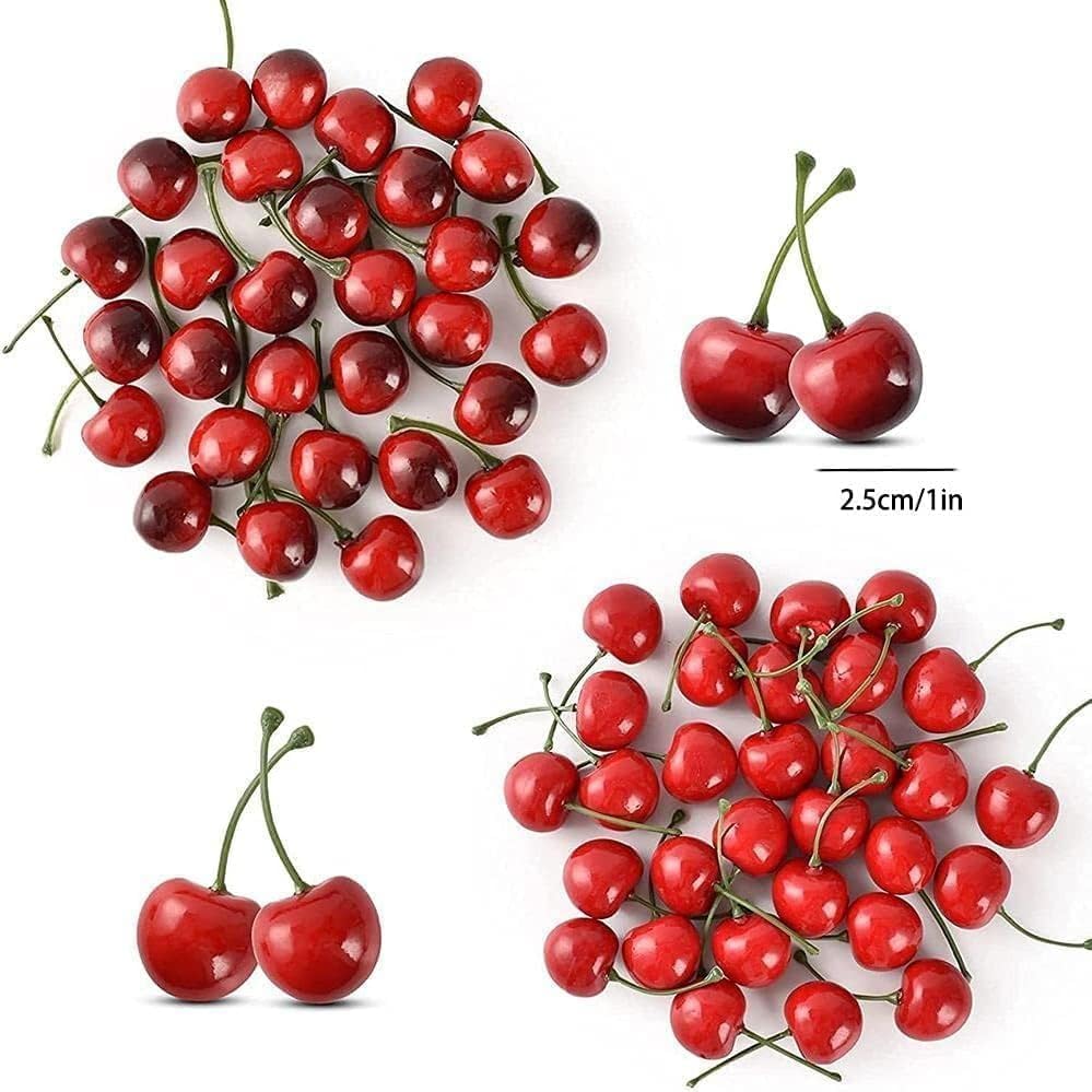 20Pcs Red Artificial Cherries Decor