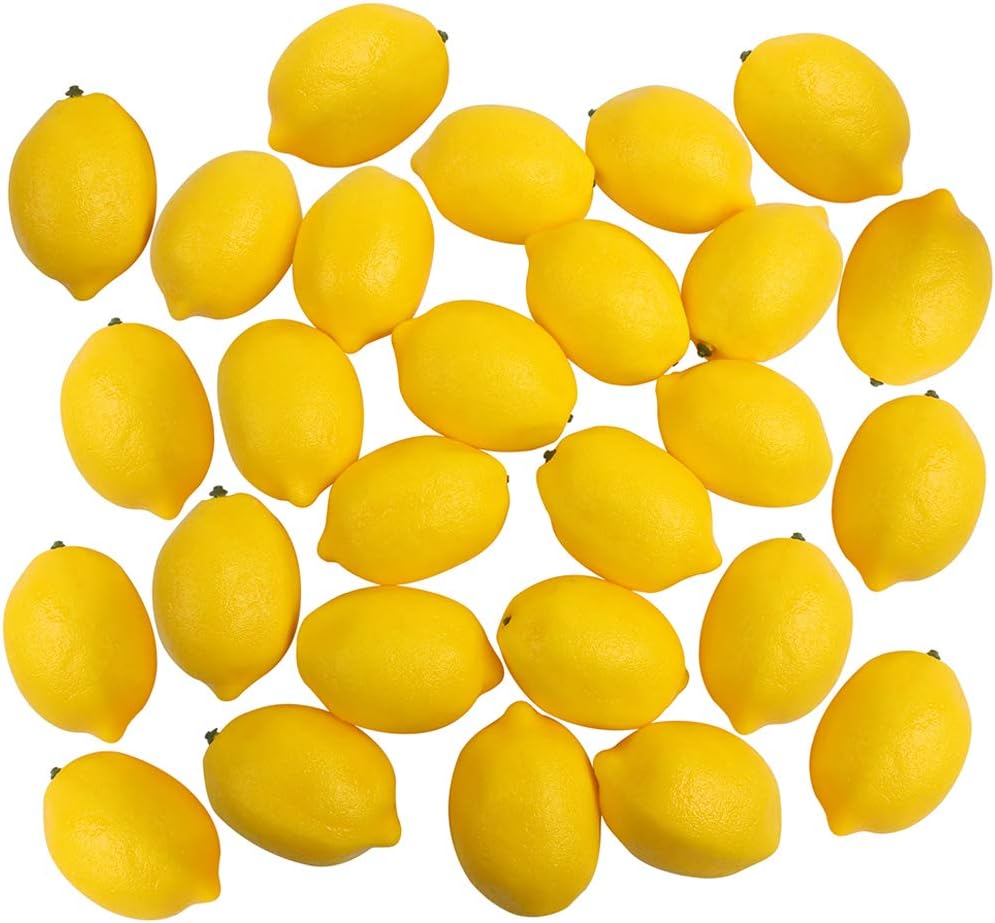 CCINEE 30PCS Artificial Yellow Lemon Decor
