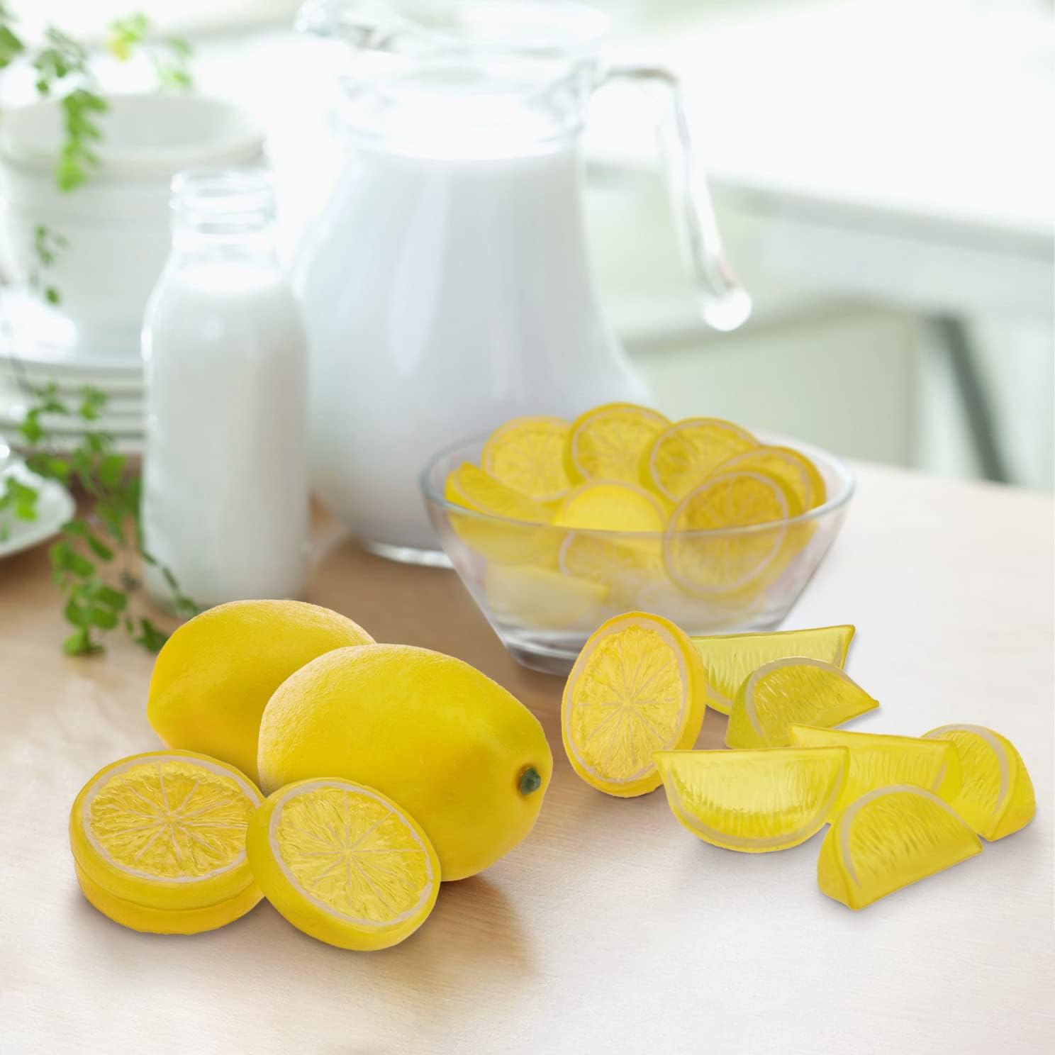 Woration 20 Pack Artificial Lemon Slice Decor Set