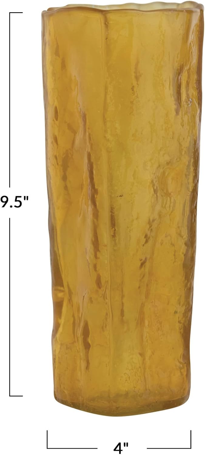 Creative Co Op Organically Shaped Glass Vase Orange