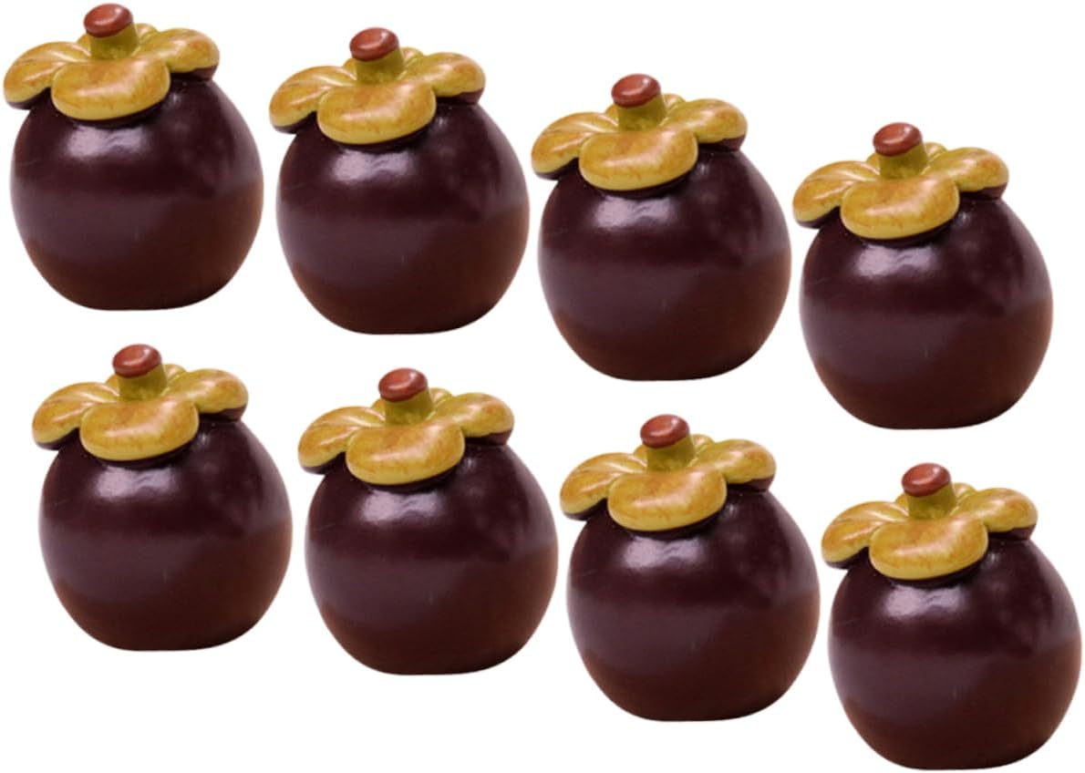 Garneck 8pcs Miniature Fake Mangosteens Artificial Fruit Decor Props