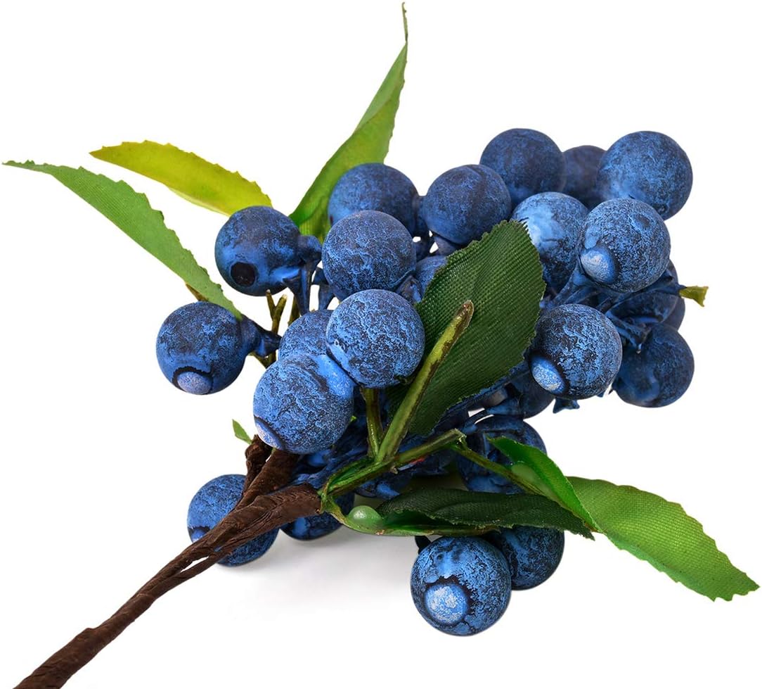Distinctive Style Artificial Blueberries 4 Piece Lifelike Decor