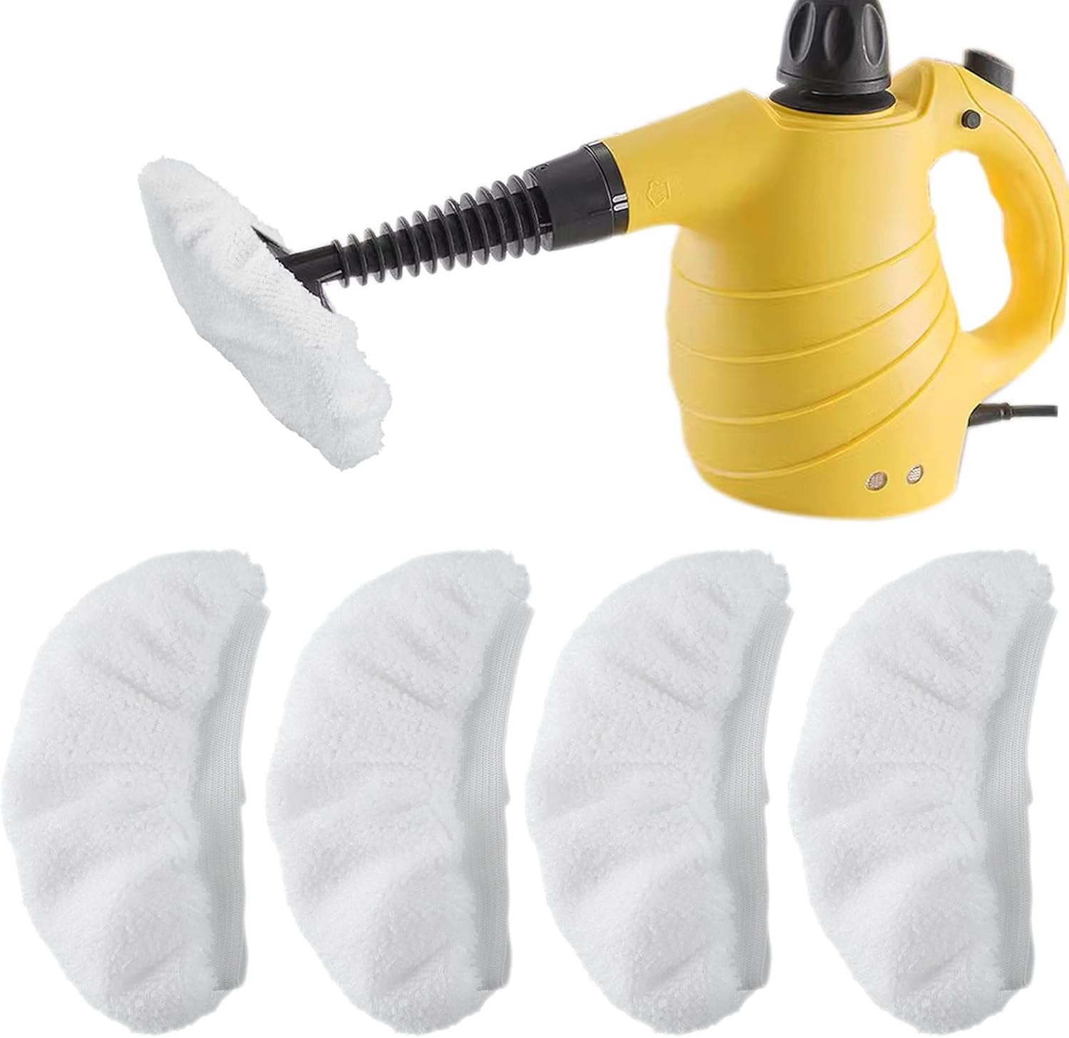Loyanger Steam Mop Replacement Pads 4pcs White Microfiber Covers