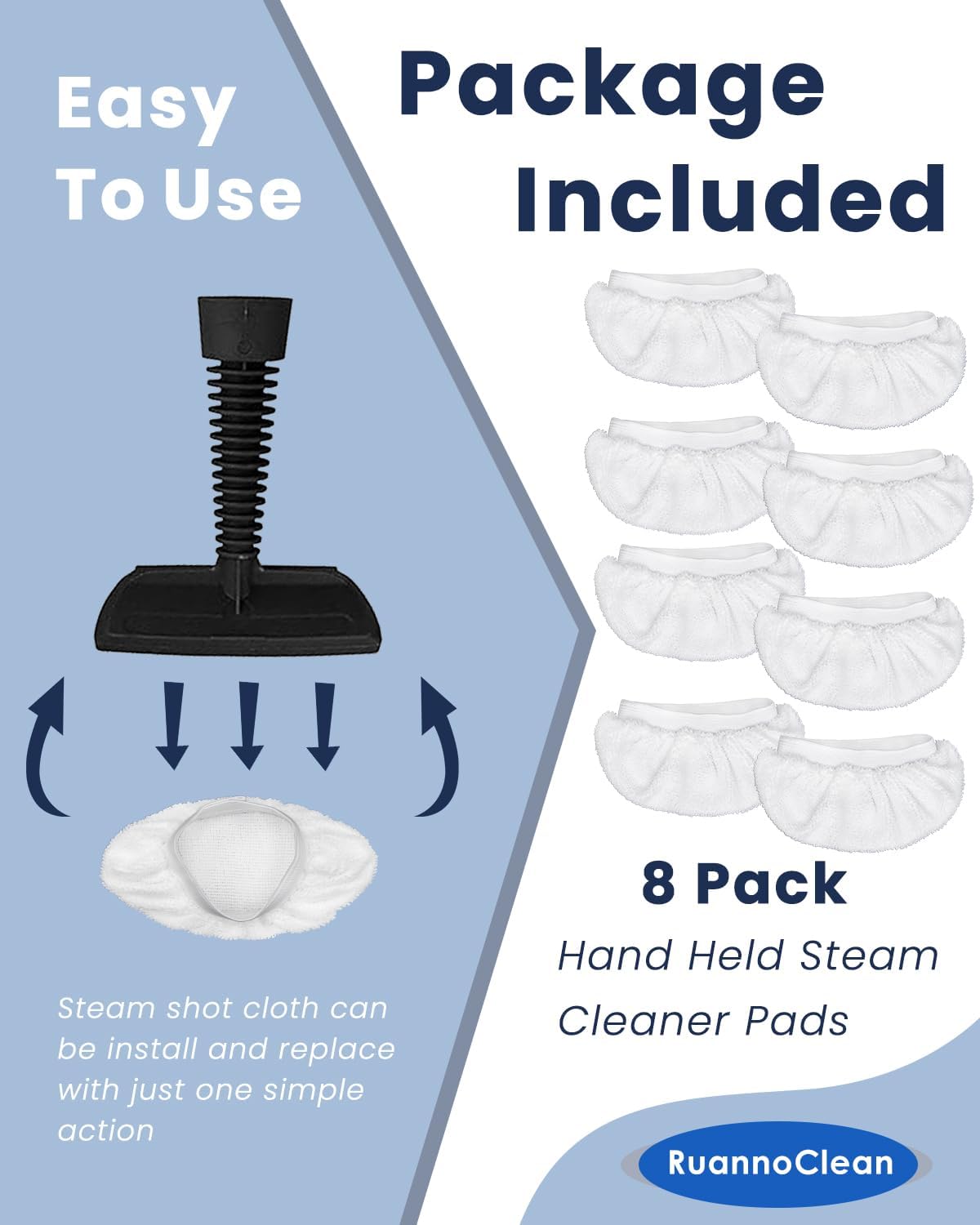 Universal Microfiber Cloths for Steam Cleaners - 8 Pack