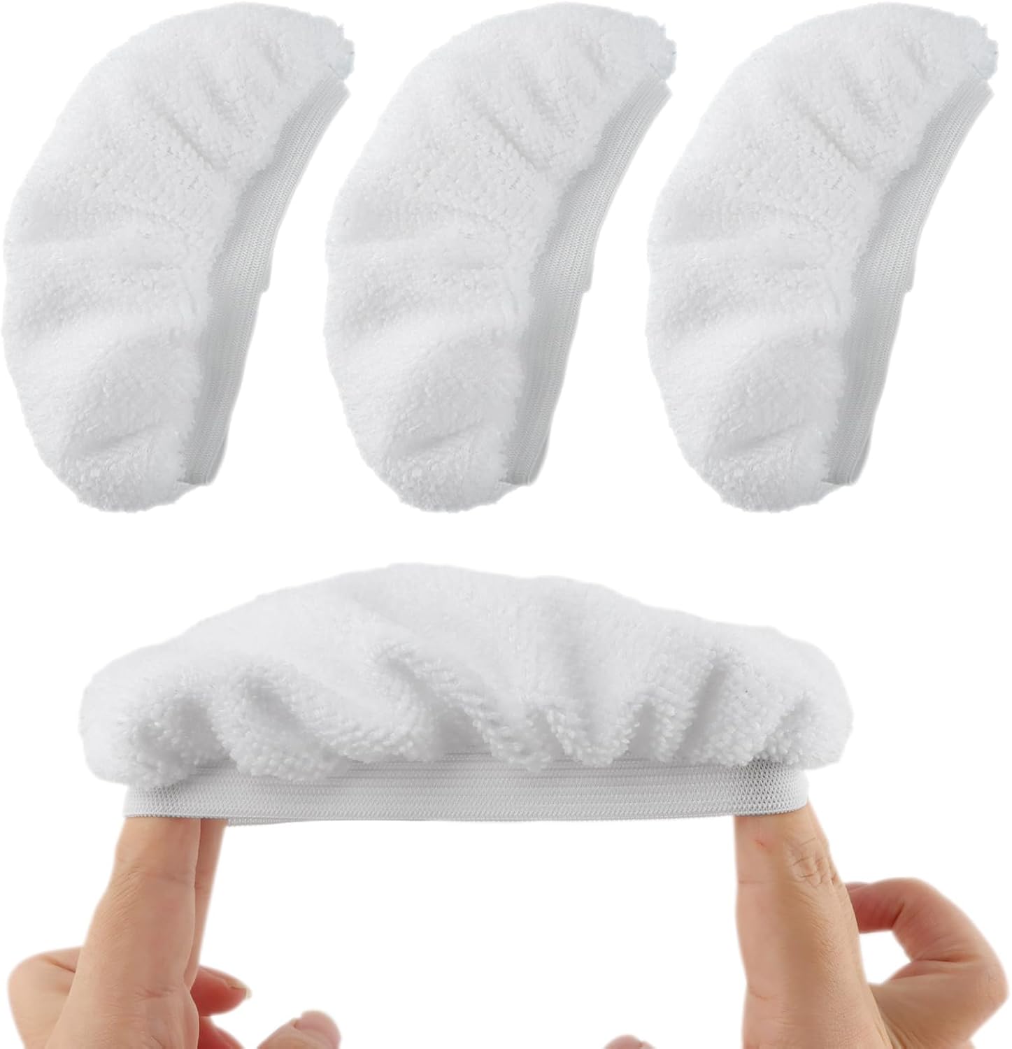 Loyanger Steam Mop Replacement Pads 4pcs White Microfiber Covers