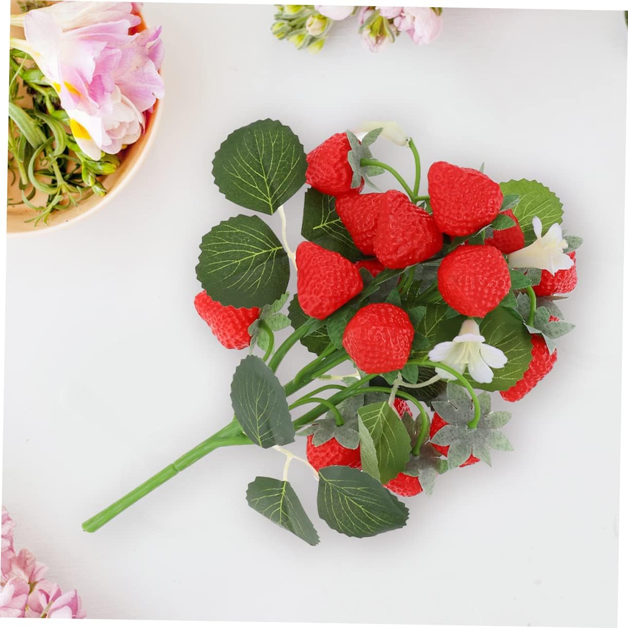 Garneck 2 Pcs Artificial Strawberry Picks for Home Decor