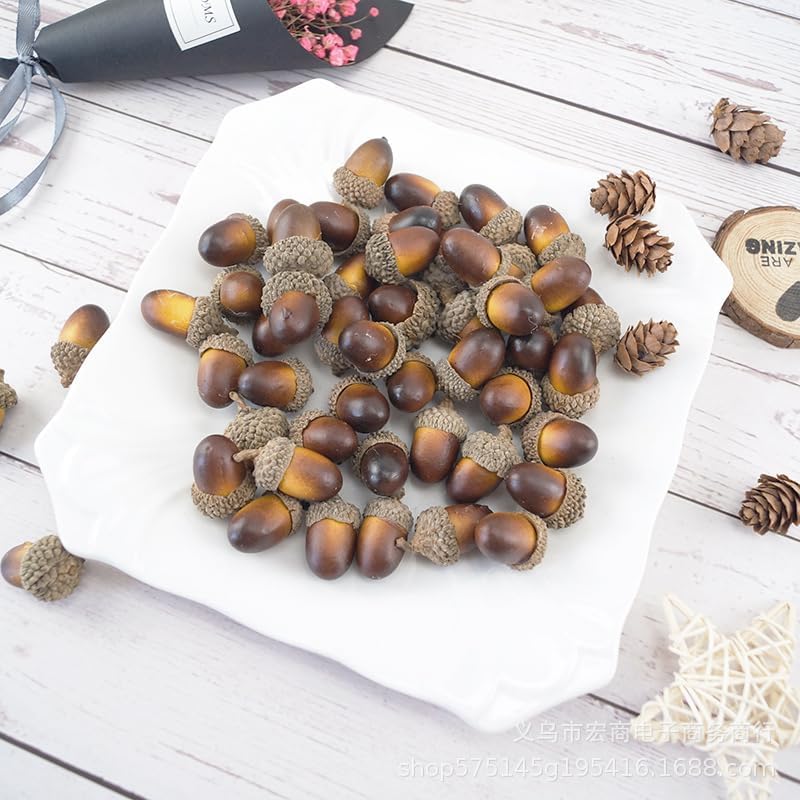 50Pcs Artificial Acorns Lifelike Decor for DIY Crafts