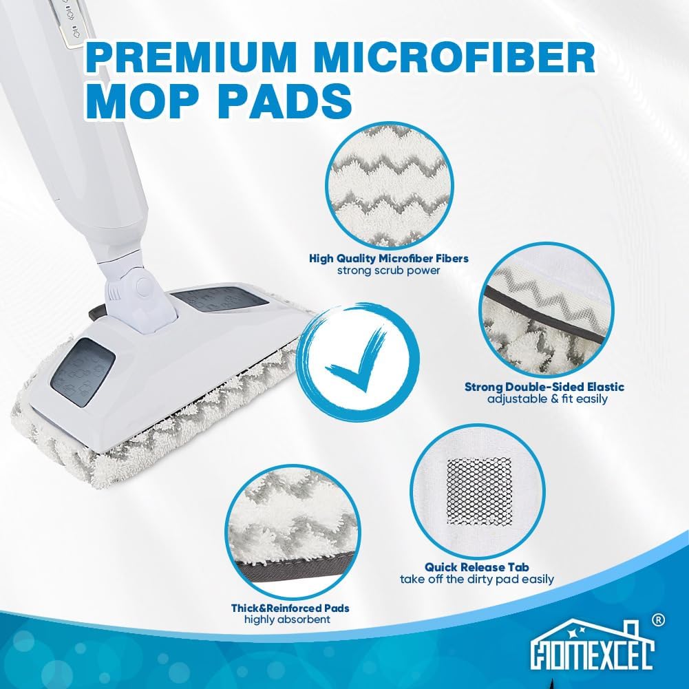 HOMEXCEL Steam Mop Replacement Pads 8 Pack
