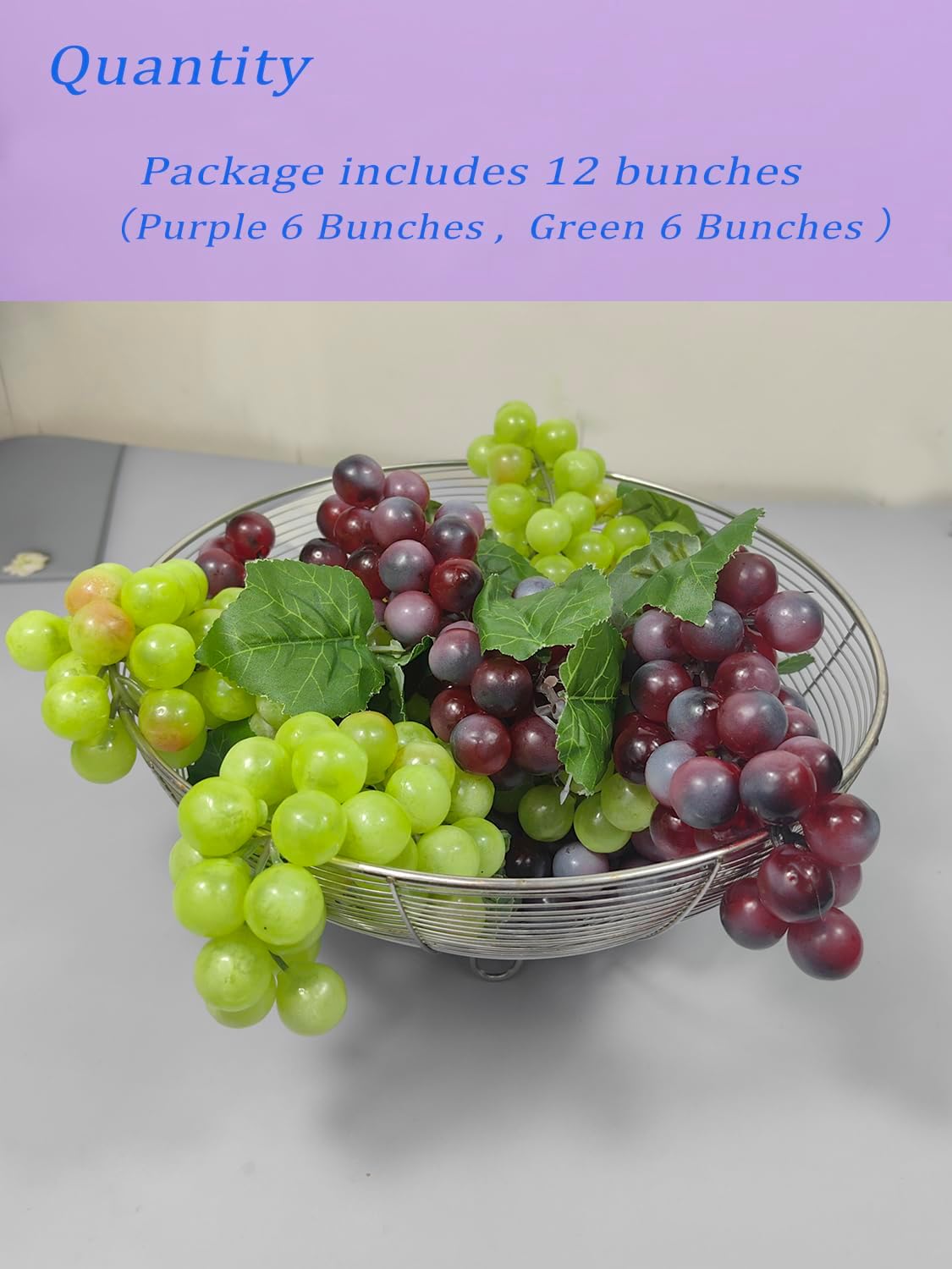 12 Bunches Artificial Grapes for Home Kitchen Decor