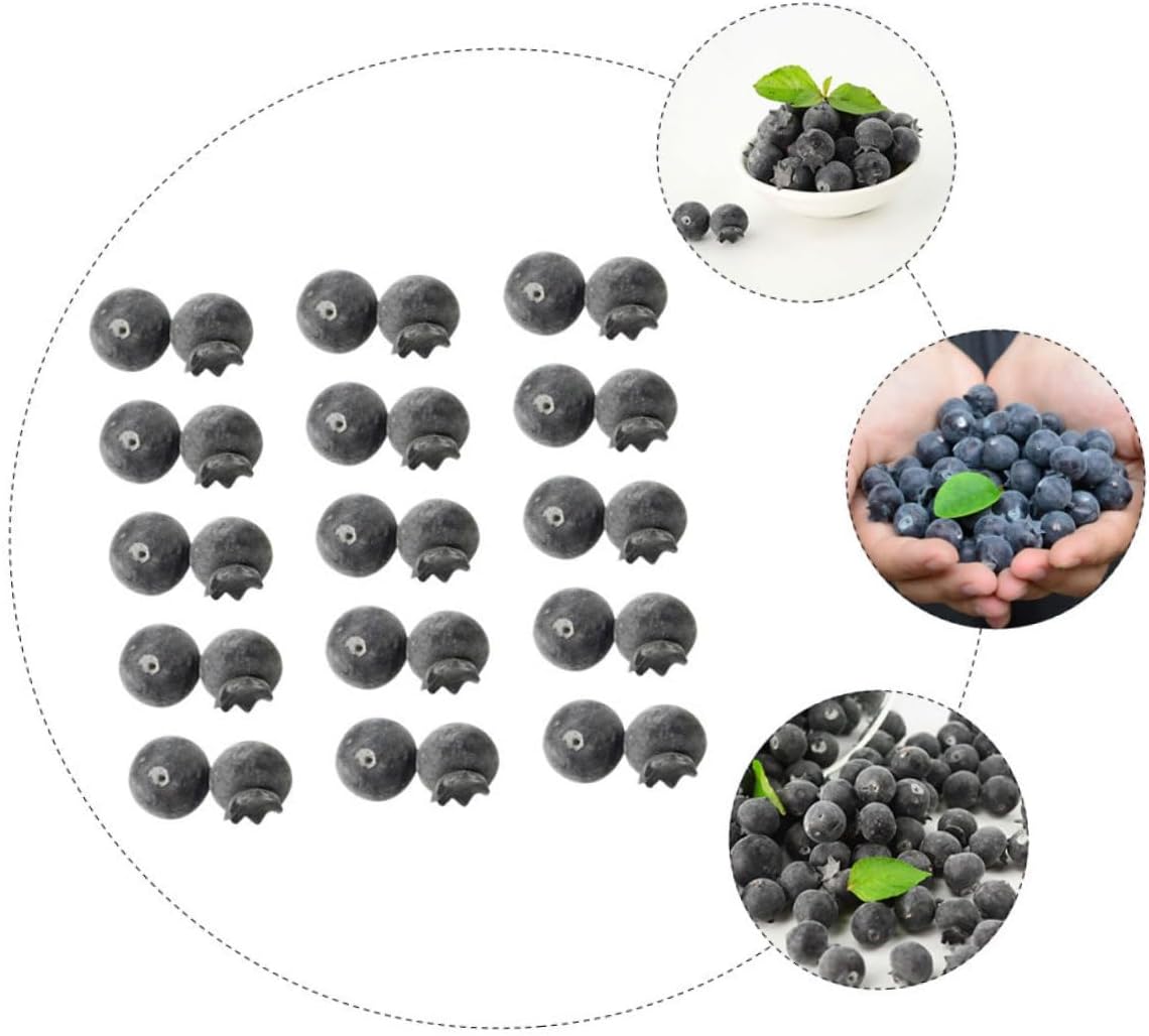 LIFKOME Realistic Foam Blueberries 24pcs Artificial Fruit Decor