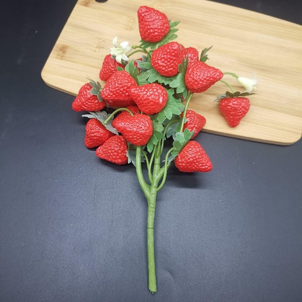 117 Inch Artificial Strawberries Decor 2 Bunches
