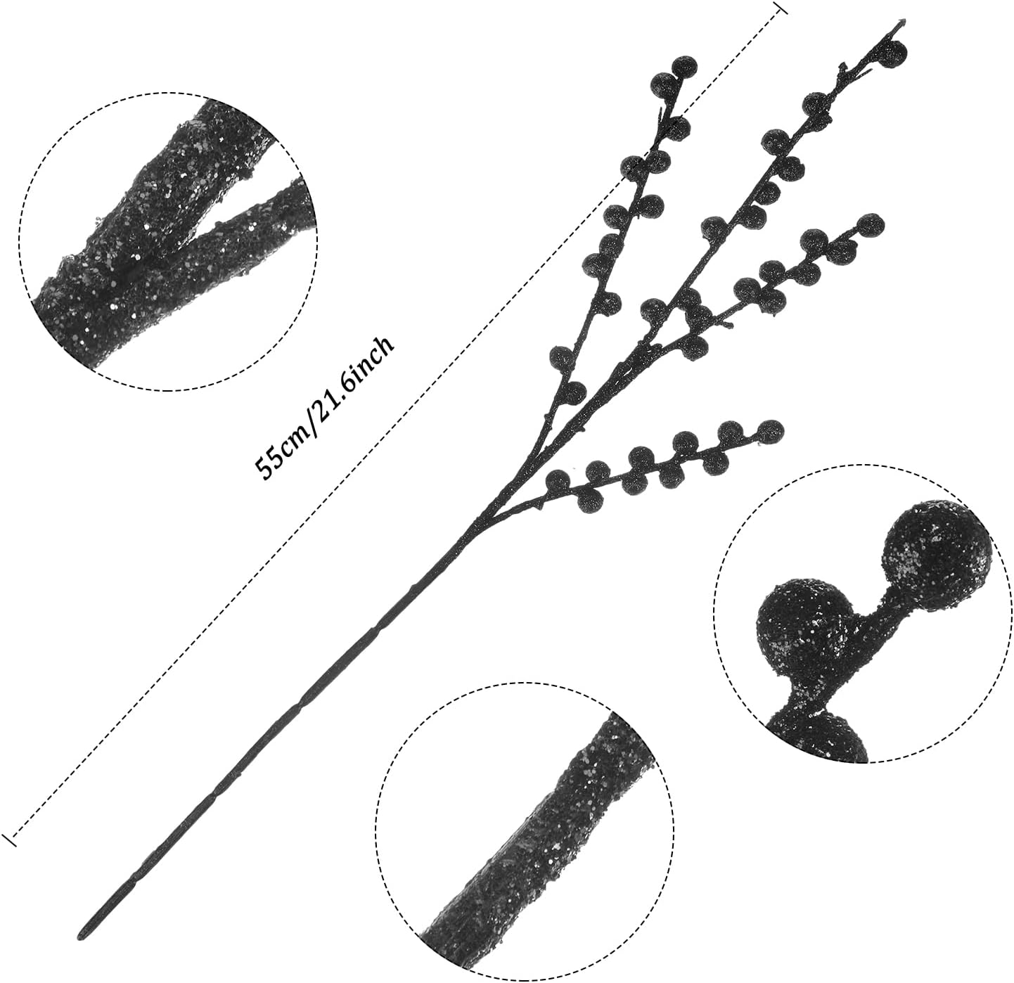 WILLBOND Artificial Black Berry Stems for Christmas Tree