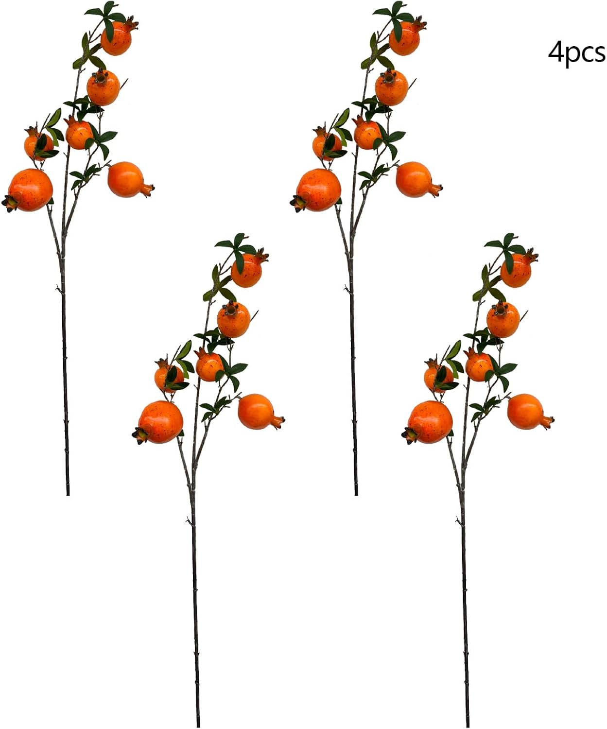 4PCS 335 Inch Artificial Pomegranate Branches with Leaves