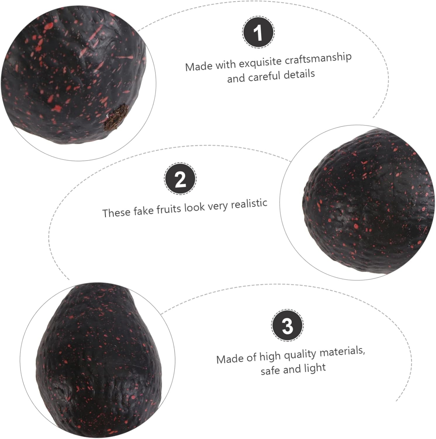 6pcs Lifelike Avocado Photography Props for Decor and Parties
