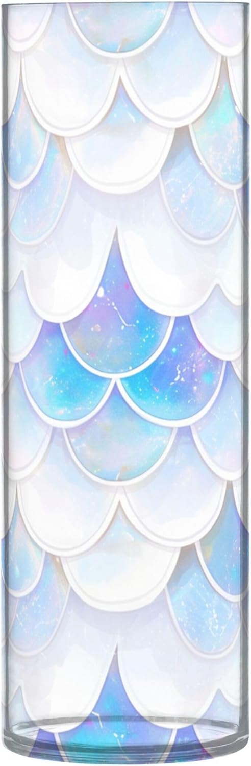 Foiosoh White Fish Scales Floating Candle Holder Vase 118 x 39 Inch