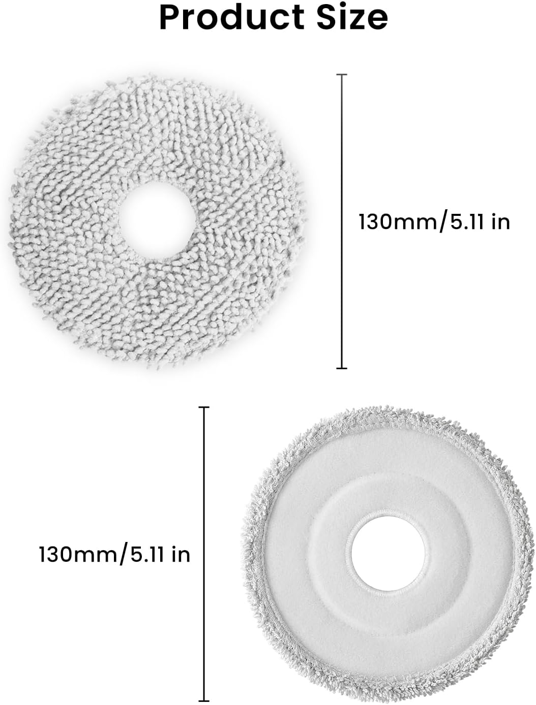 12Pcs Microfiber Mop Cloth for Roborock Q Series and Saros 10R