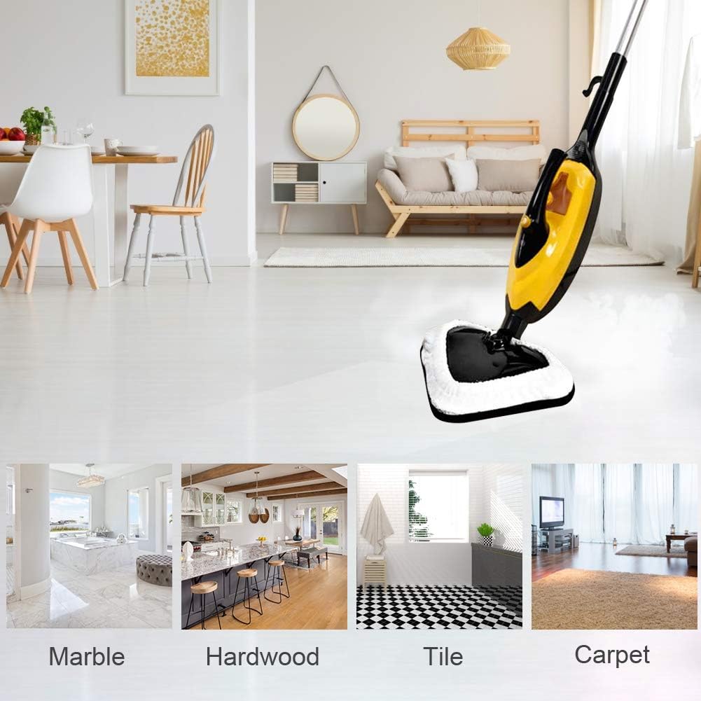 Fushing 6Pcs Steam Mop Pads Reusable Microfiber