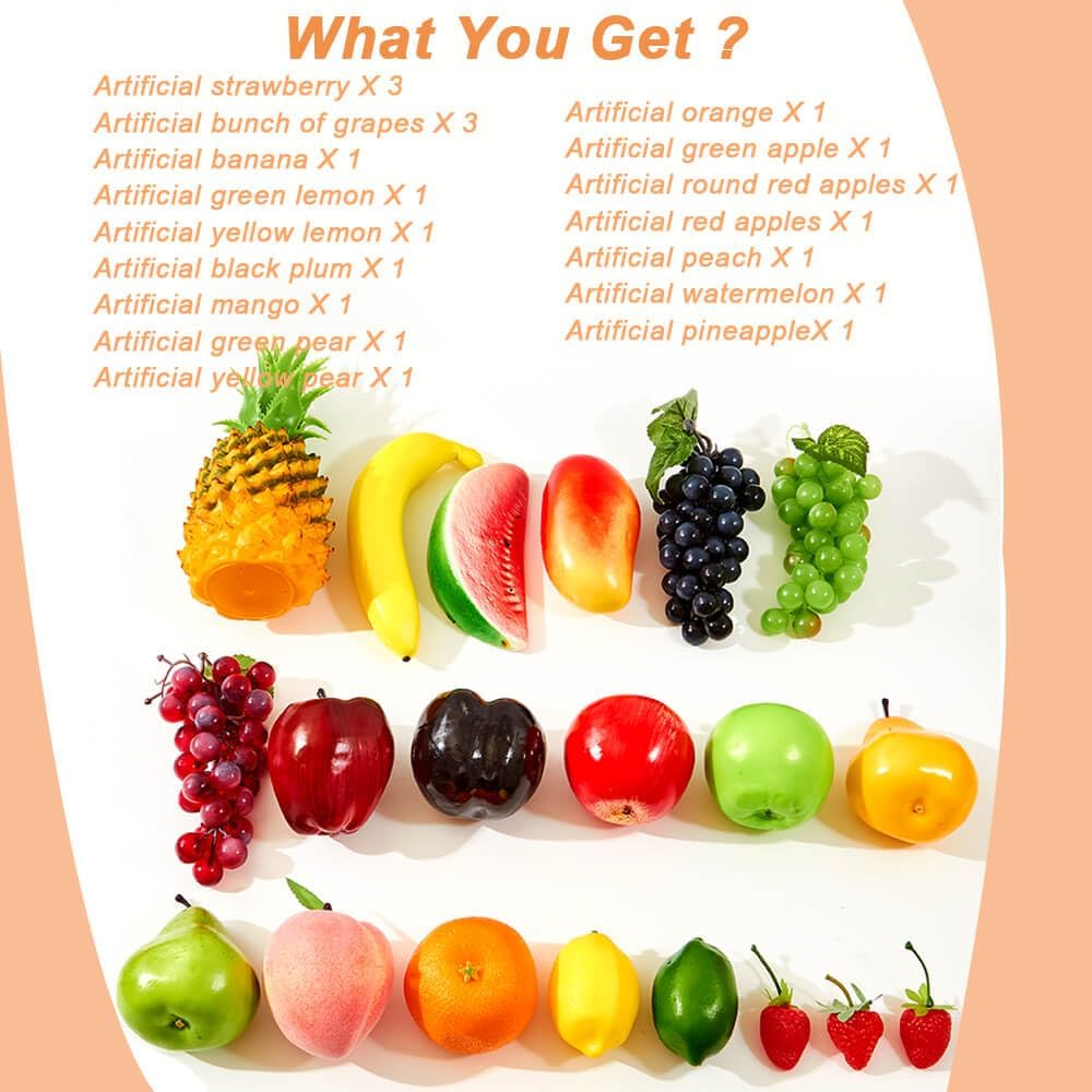 Vensovo 20PCS Artificial Fruit Decorations for Home Kitchen