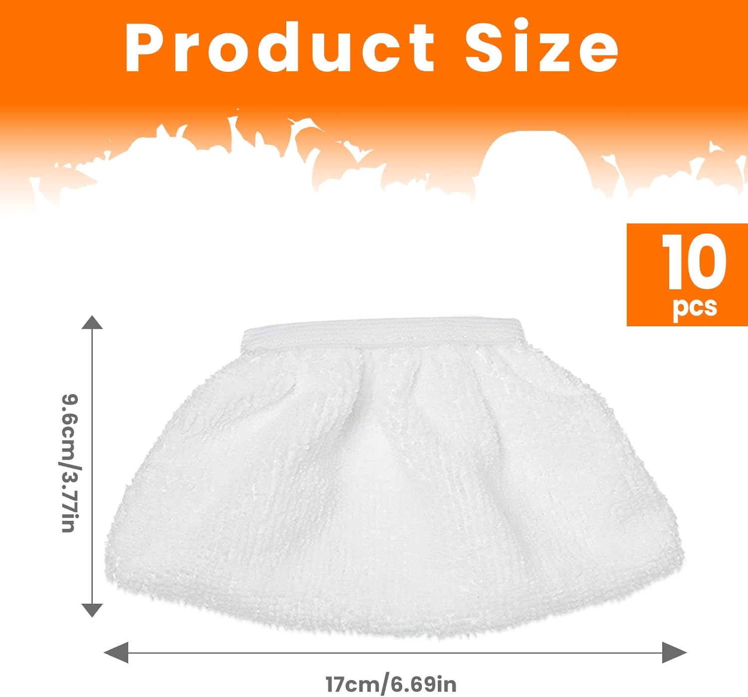 10 Pack Steam Cleaner Microfiber Pads - Universal Replacement for Handheld Steam Mops