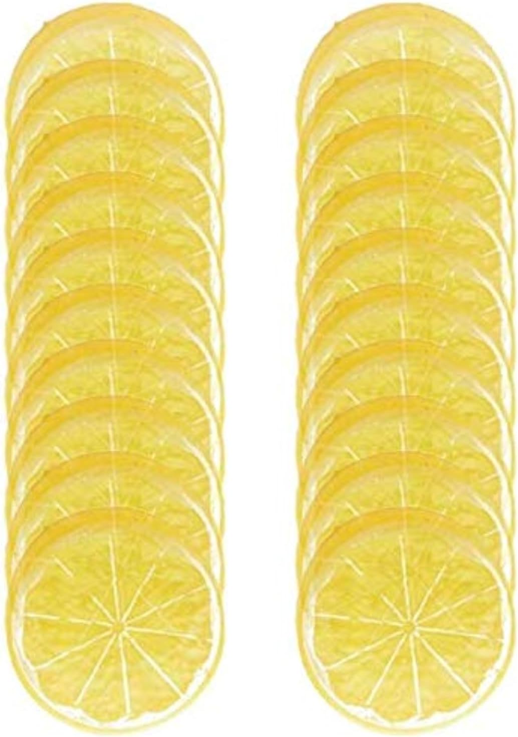 20pcs Fake Yellow Lemon Slices Decor Prop