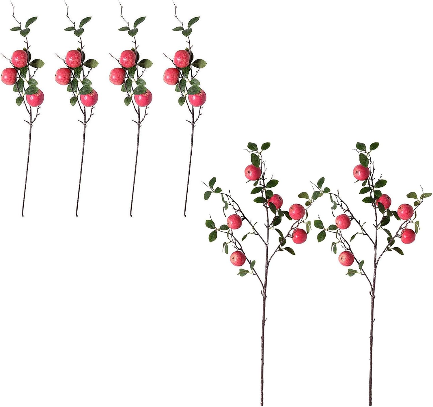 JUOPZKENN Artificial Apple Branches with Leaves 2pcs