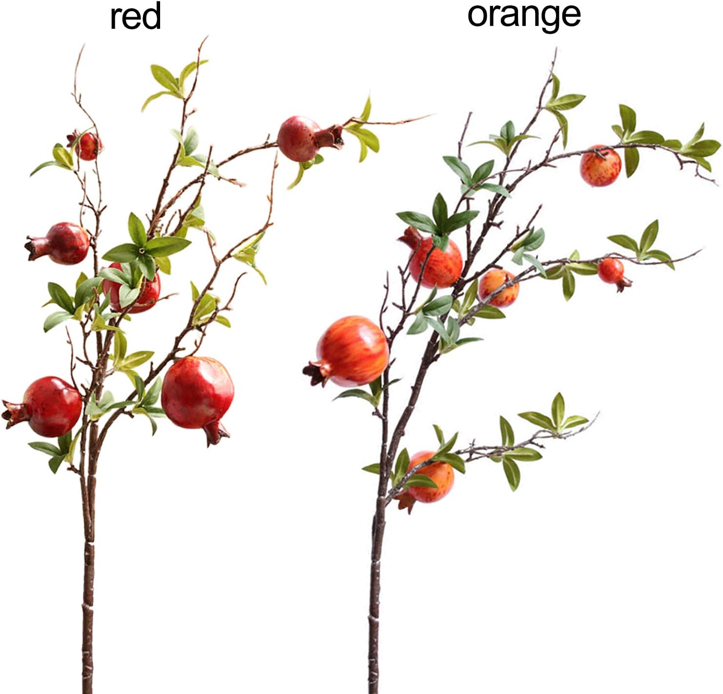 Belupai 3PCS Artificial Pomegranate Flower Stem Red