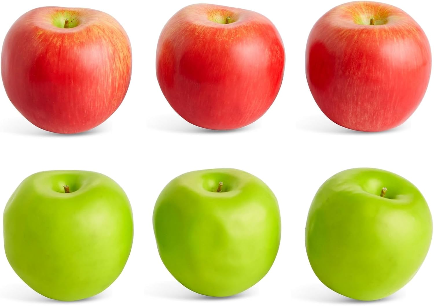 Juvale Artificial Apples Red Green 6 Pack for Decor